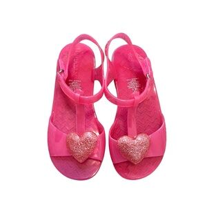 Old navy jelly Pink Glitter Heart Kids Sandals size 10